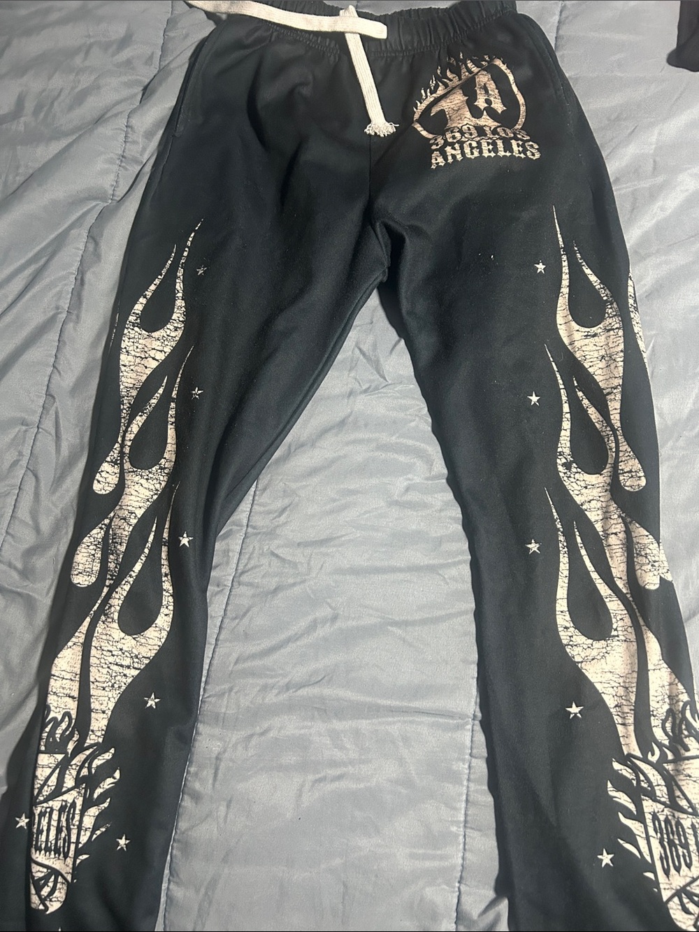 Small Black Flame Graphic Sweatpants